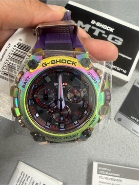 G-Shock MT-G Iridescent Bezel with Purple Strap Men’s Watch